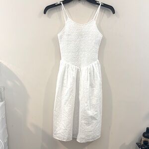 Aqua Size 7/8 Girls White Sleeveless spaghetti strap Dress